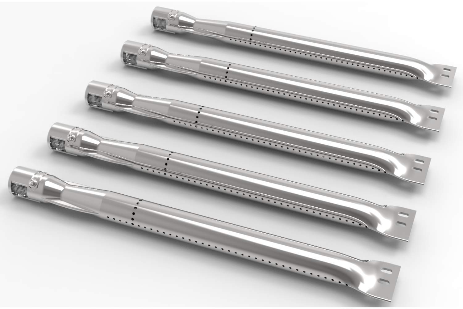 BBQSTAR 5-Pack Grill Burners 15 5/16-Inch Tube Burner Replacements for Brinkmann 810-2410-S, 810-2545-W, 810-9590-S, 810-1415-W, 810-9520-S Replacement Parts, Charmglow 810-7451-F, Savor Pro BBQ Grill