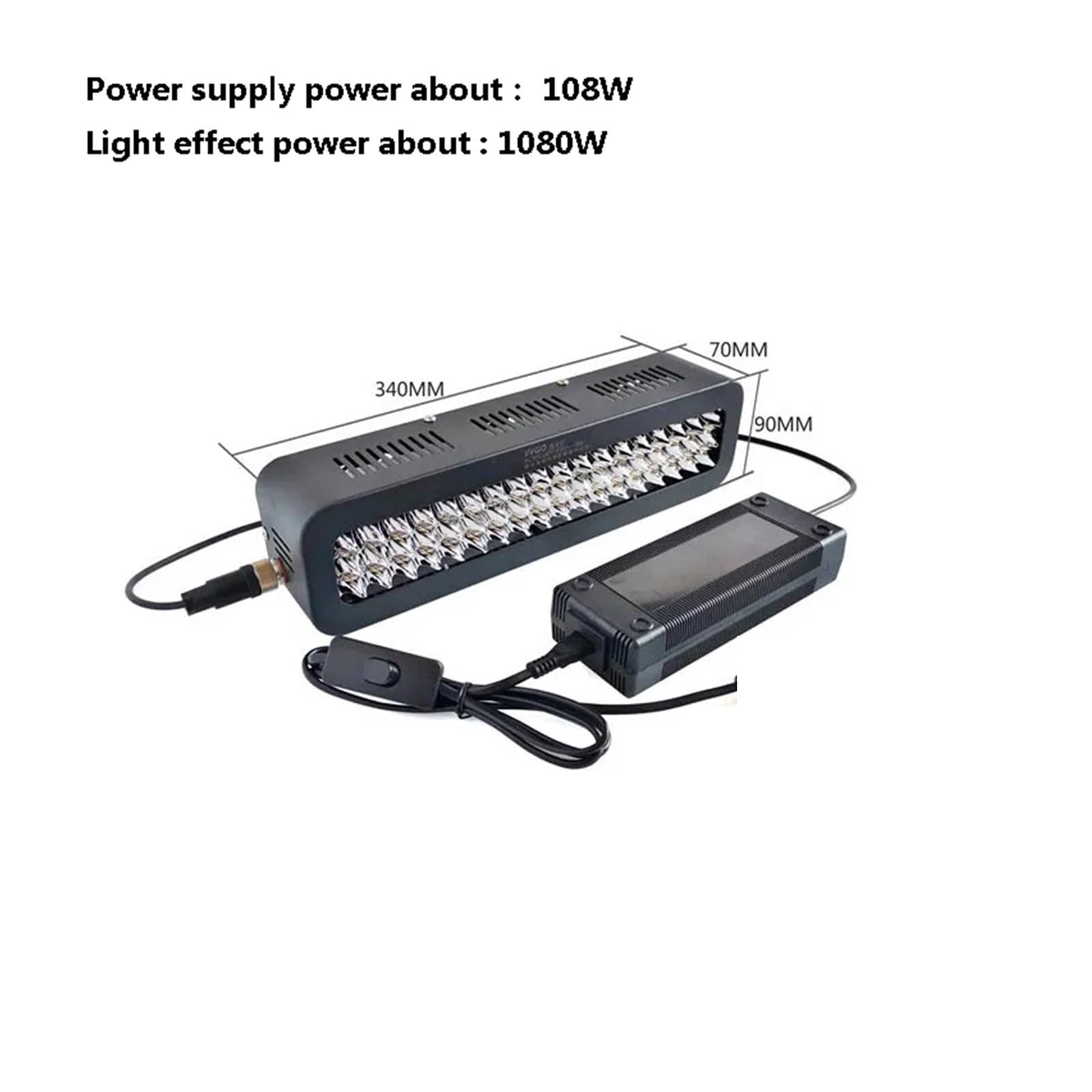 Lampada per polimerizzazione UV 1080W 395nm 405nm 365nm Led UV Lampada di polimerizzazione colloidale Stampa Esposizione Inchiostro Stampa Offset Resina Stampa 3D Polimerizzazione fai da te(395nm)