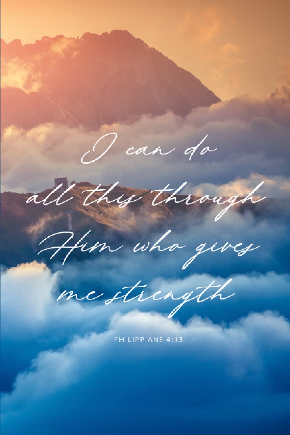 Prayer Card Notebook Philippians 4:13: Wide-ruled, blank journal with uplifting bible verse - for note taking, reflection, prayer requests, creative writing; faith-inspired gift idea.