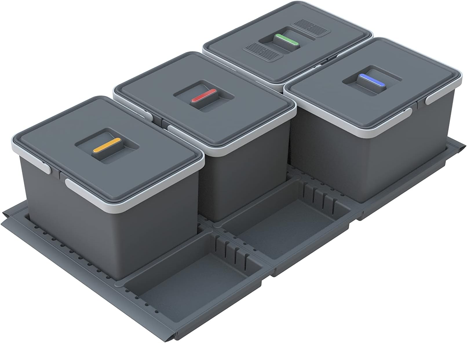 Elletipi PTC22 09050 2F Metropolis Differentiated Drawer Bin for Module 90 with Self Adapting Rubber Profiles, 81-83 x 46-49 x 22 cm