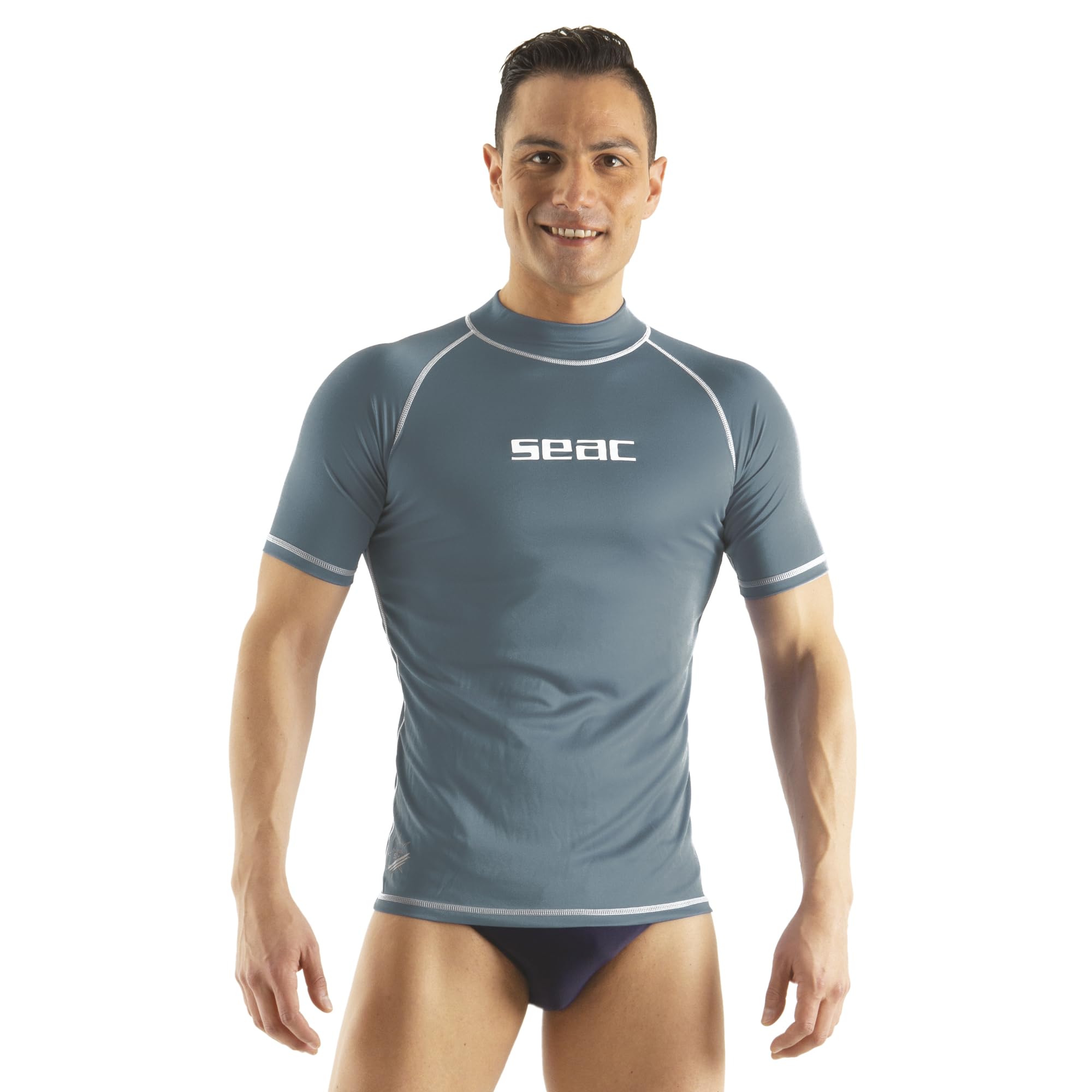 Seac T-Sun Short Man, Maglia Protettiva Rash Guard per Snorkeling e Nuoto Anti UV - 5