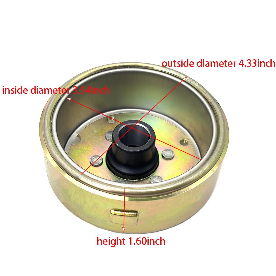 GY6 Magneto Stator Flywheel Rotor Kit,8 Coil Copper Stator for GY6 125cc 150cc 152QMI 157QMJ Scooter Moped ATV Go-Kart Engine,High Performance Flywheels with Flywheel Puller&Clutch Lock Tool (8 Coil)