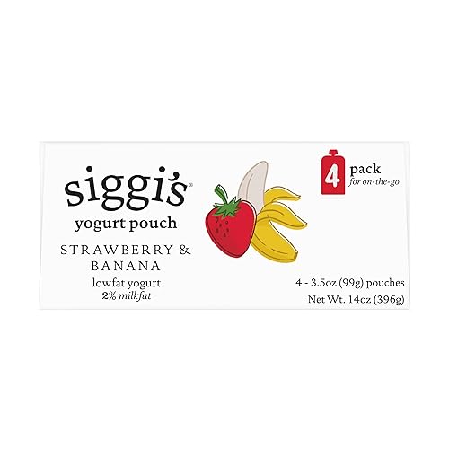 Miniatura 7 de siggis Bolsas de yogur bajas en grasa para niños plátano de fresa 35 onzas cada una 4 unidades  2 de grasa leche