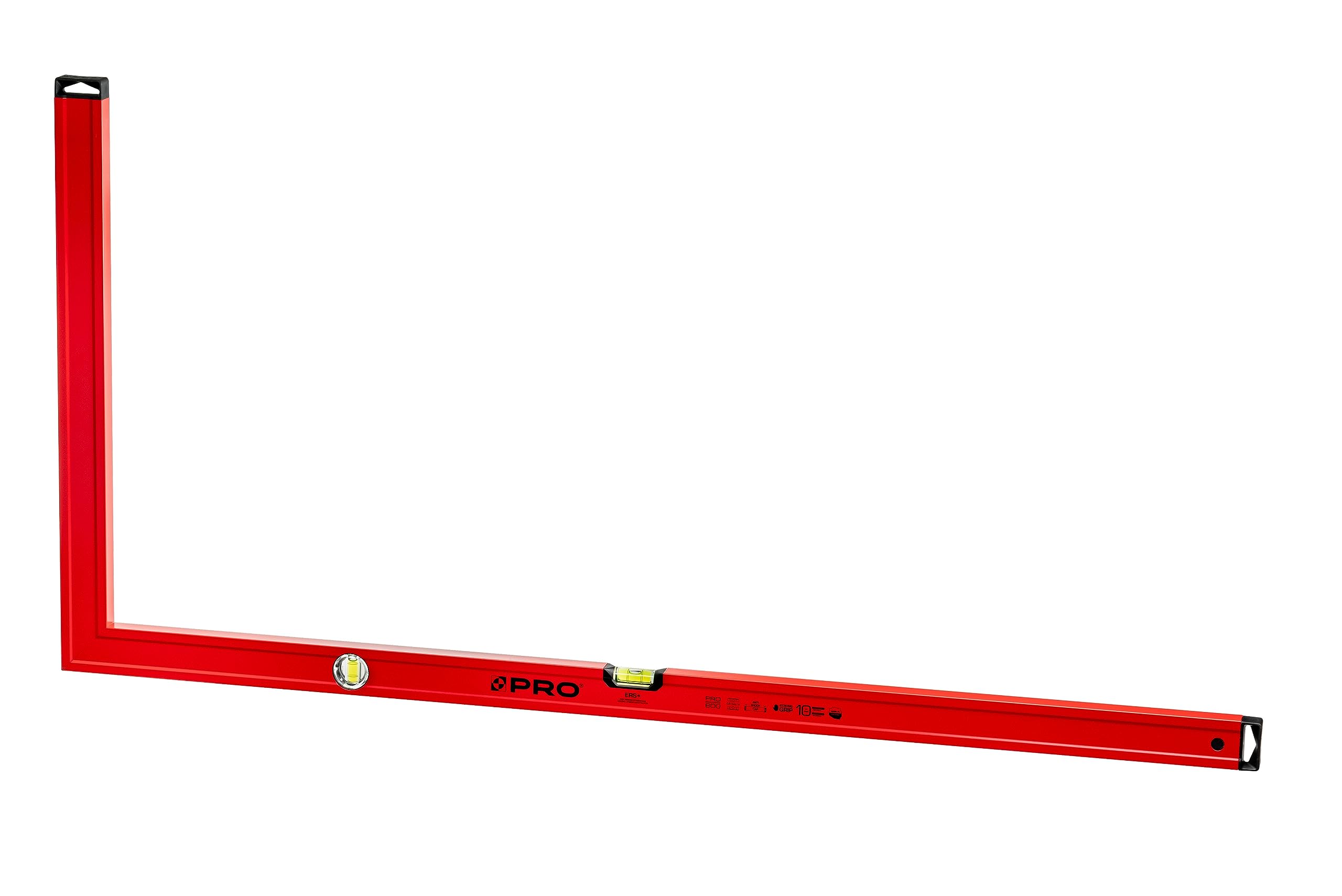 PRO Aluminium Anschlagwinkel mit Vertikaler und Horizontaler Anzeige - Die Härte 9 auf der Mohs Skala - Bauwinkel- Schlosserwinkel - Schreinerwinkel - Rot Aluwinkel 60X120cm