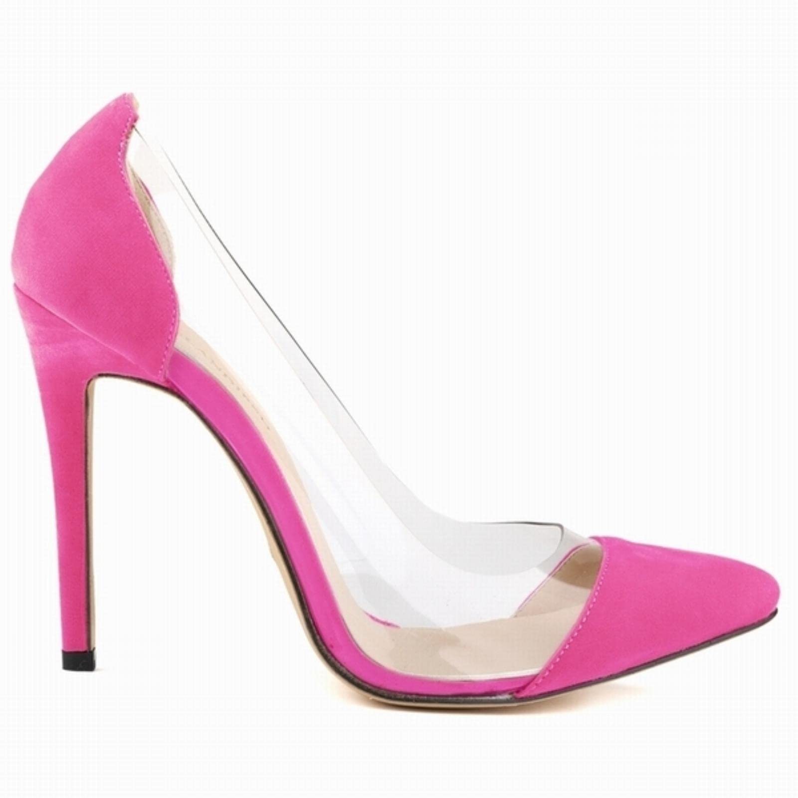 QIANKUN Stiletto Ladies High Heels Sexy Ladies Pointed Toe Velvet High Heels Ladies Party-Rose,6