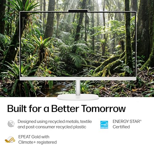 Image of HP OmniStudio 27 inch All-in-One Desktop PC, FHD Display, AMD Ryzen 5 220, 16 GB RAM, 512 GB SSD, AMD Radeon 740M Graphics, Windows 11 Home, Cotton White, 27-cv0002 (2026)