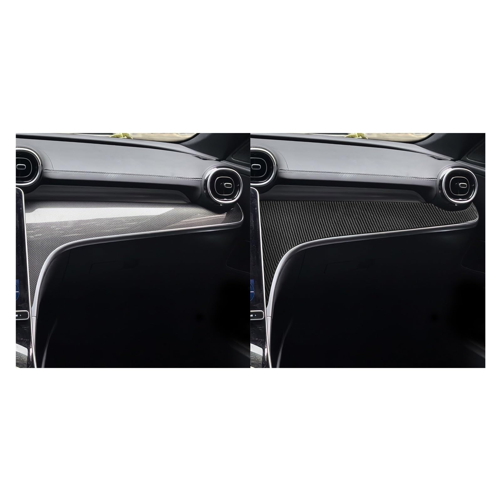 Naklejki na panel boczny i boczny pilota, modyfikacja naklejki wewnętrznej, kompatybilne z akcesoriami samochodowymi W206 2022, włókno węglowe | Copilot Both Sides Modification Car Accessories Carbon Fiber(Black Carbon)