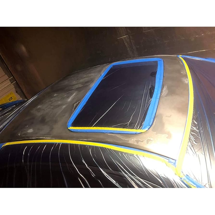 SUNLL Tape And Drape, Pre-Taped Masking Film, For Automotive Covering Painting Paint Masking, 22-in X 66-Feet