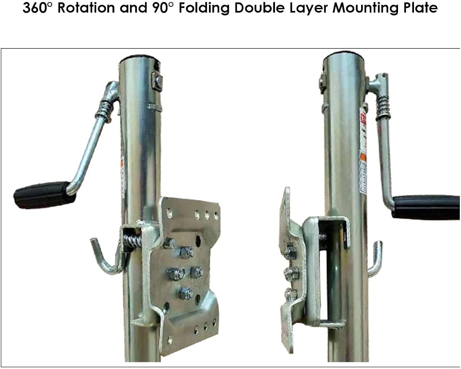 Heavy-Duty Bolt-On Swivel Jack - Trailer Jack Wheel, Swivel Trailer Jockey Wheel, 15cm Foldable Boat Jockey 540kg Tongue Support, 28cm Vertical Load, for Caravans(