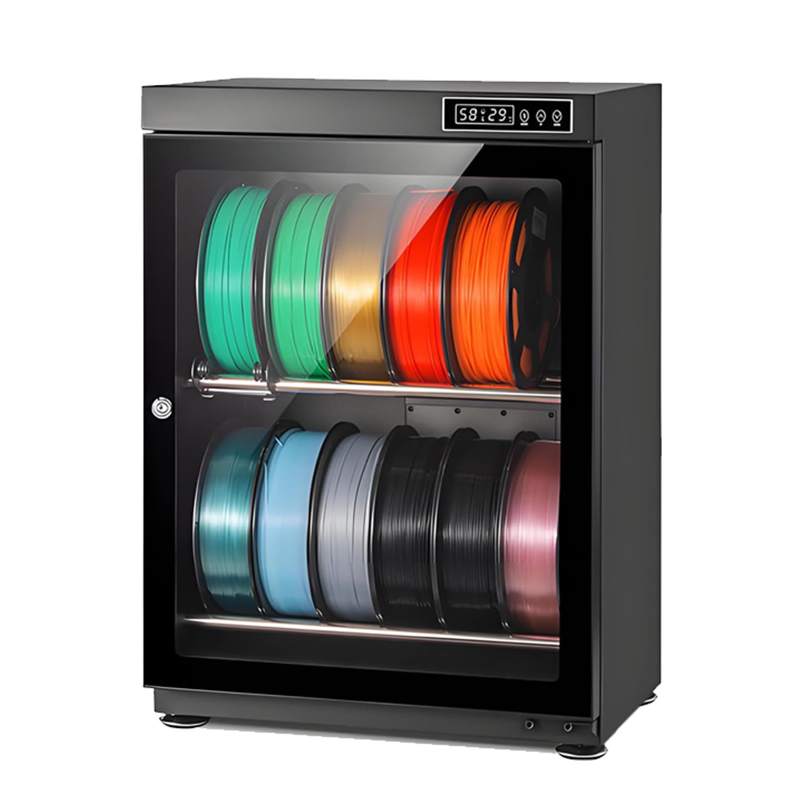 JIYINGHUI 3D Printer Filament Dryer Box,Anti-Moisture Dehumidifier Storage,Holds 10-18 Rolls,w/Auto Humidity Control (RH15%-RH60%),Metal Sealed Drying Structure,for PLA PETG ABS TPU 70L