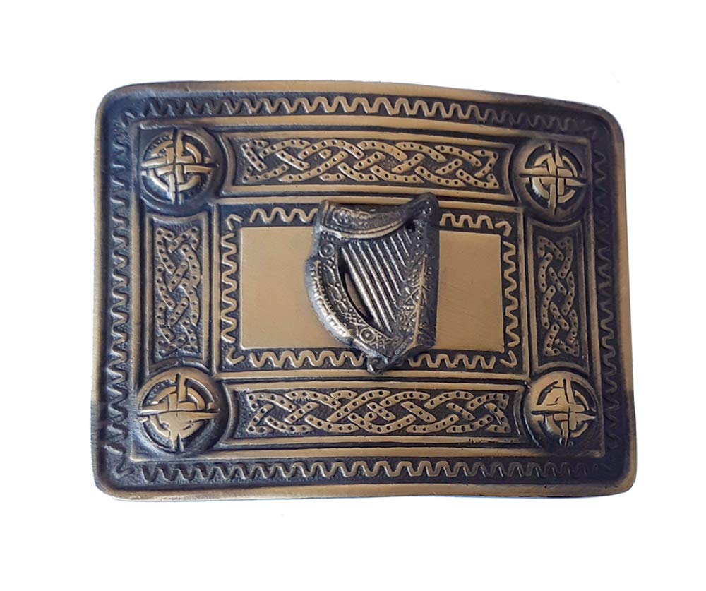 Maze Men's Antique Harp Buckle Scottish Highland Deluxe Kilt Belt Buckle - Many To Choose From