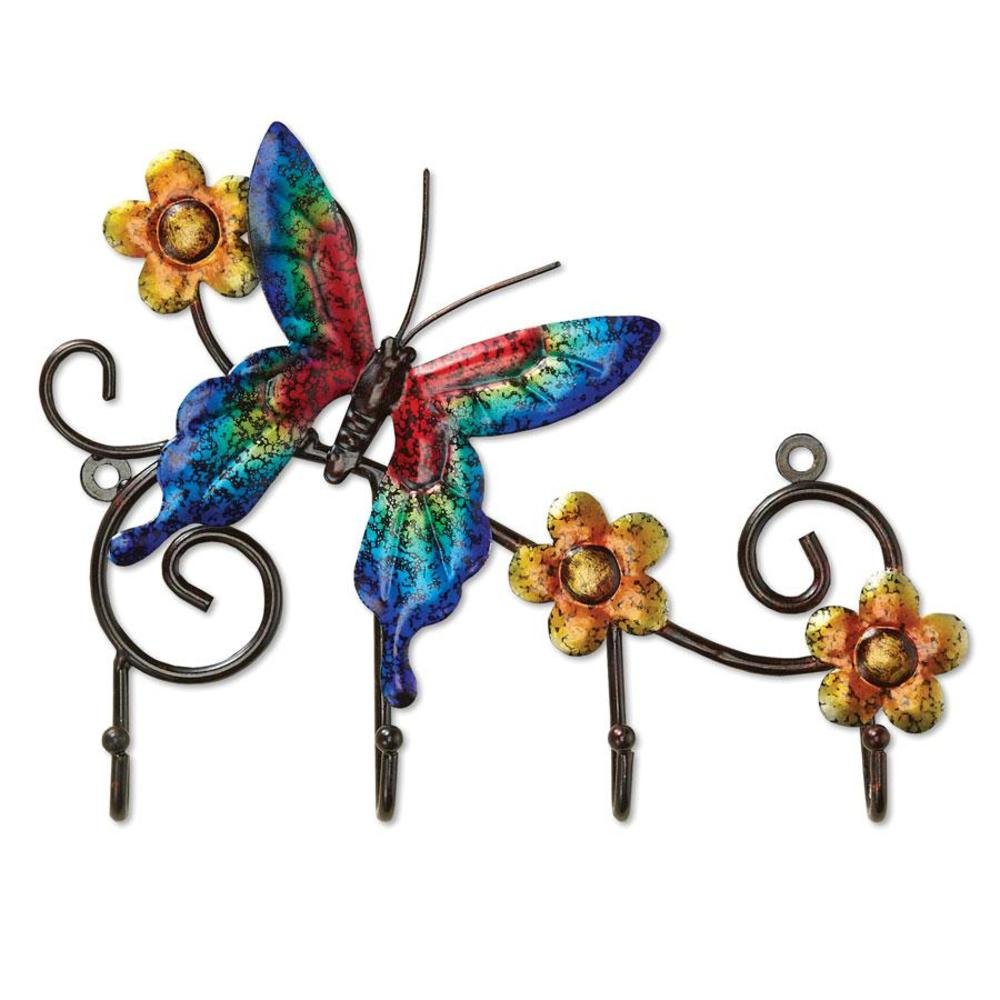 Deco Flair Butterflies Metal Key Ring Holder