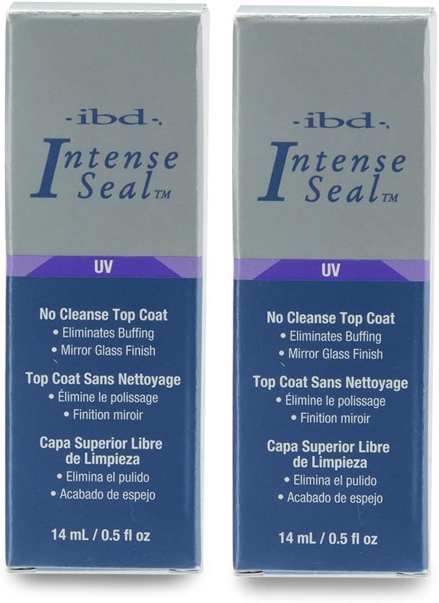 Intense Seal, No-cleanse UV Top Coat 0.5 oz, 2 Pack