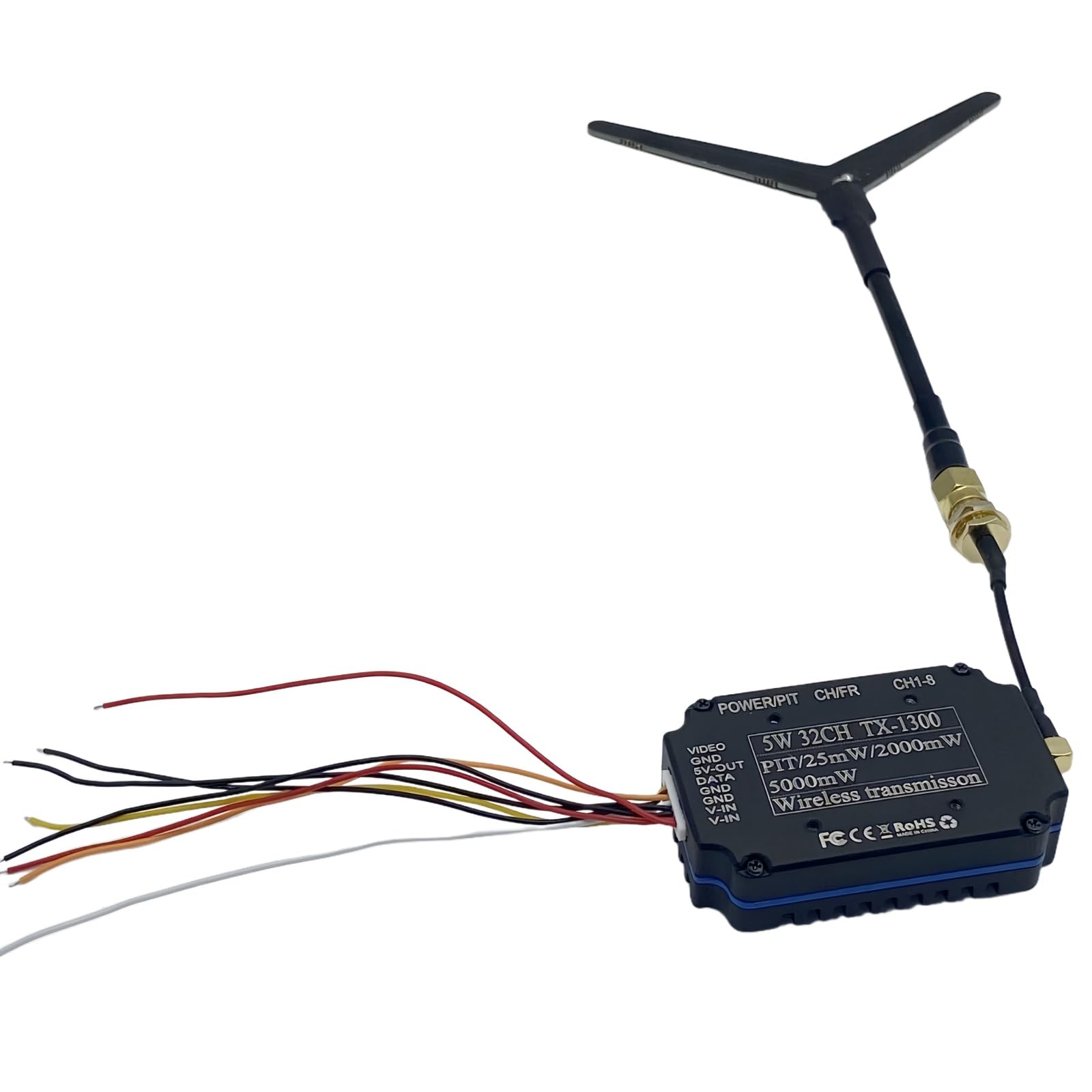 5W 1.3GHz 32CH Ultra-Light 24.5g FPV Video Trasmettitore ad alta potenza VTX a lungo raggio per i droni