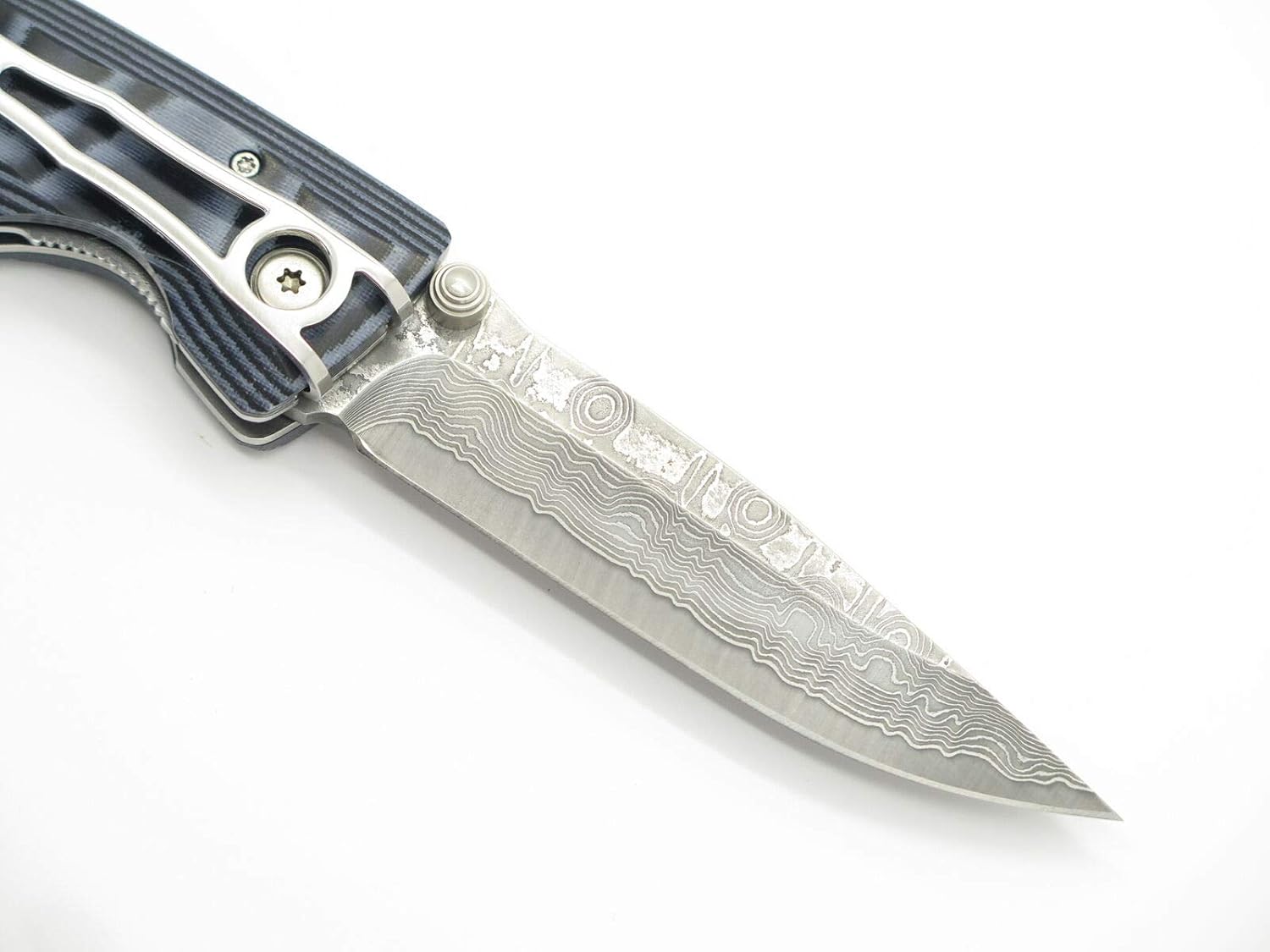 Mcusta Seki Japan MC-10D Classic Wave Blue Micarta Damascus Folding Pocket Knife