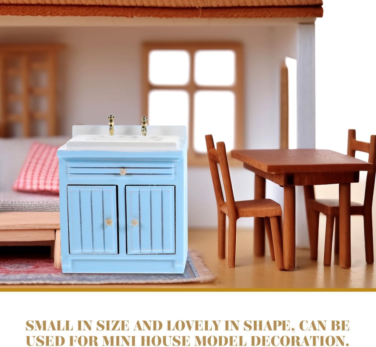 Hemoton Mini Kitchen Accessories 1/12 Scale Dollhouse Wash Basin and Stove Prop Set Realistic Miniature Furniture Model for Doll House Decoration and Photography