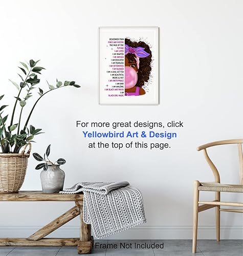 Miniatura 6 de African American Girl Wall Art - Black Art - Inspirational Positive Quotes Wall Decor - Positive Affirmations Poster - Pink Little Girls Bedroom