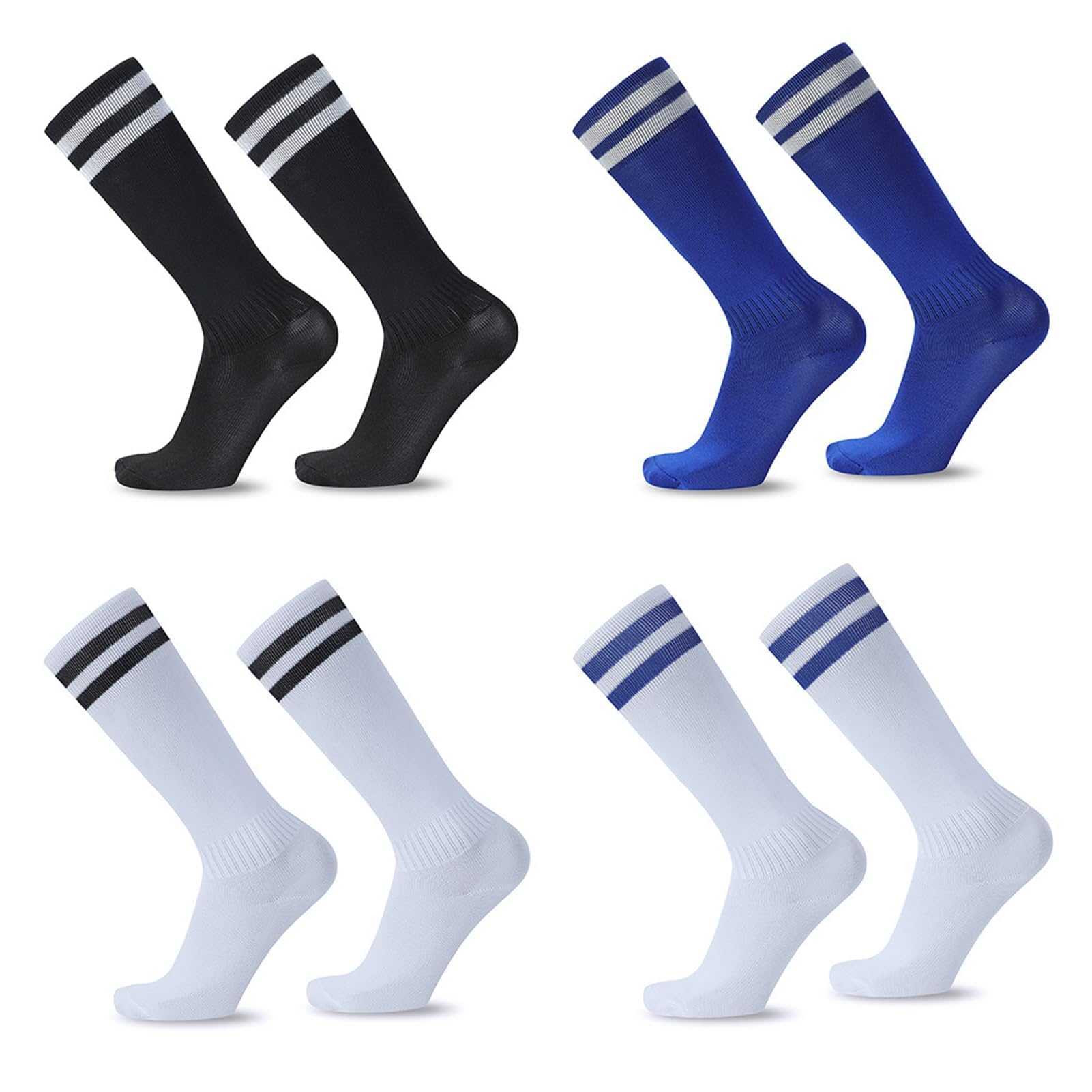 4 Paia Calzettoni Calcio Bambino Unisex,Calzettoni da Calcio Antiscivolo,Calzini da Allenamento Elastici,Fondo Lungo e Spesso,L'allenamento di Calcio, Basket, Corsa, Sport,5-12 Anni