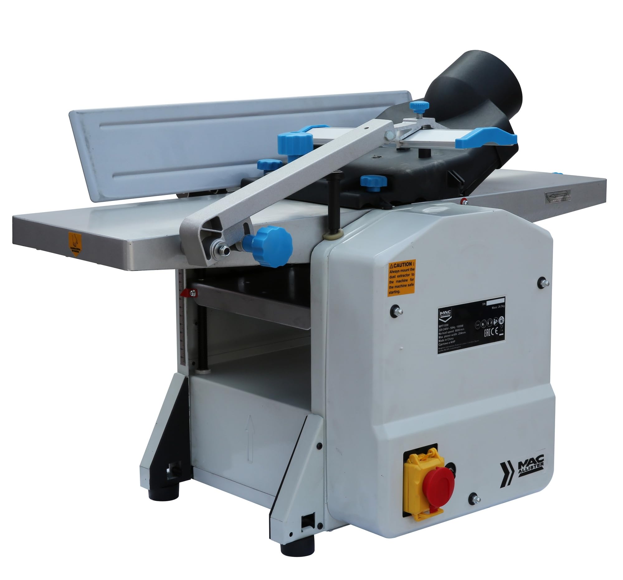 Mac Allister MPT1500, raboteuse-dégauchisseuse stationnaire, 1500 W,