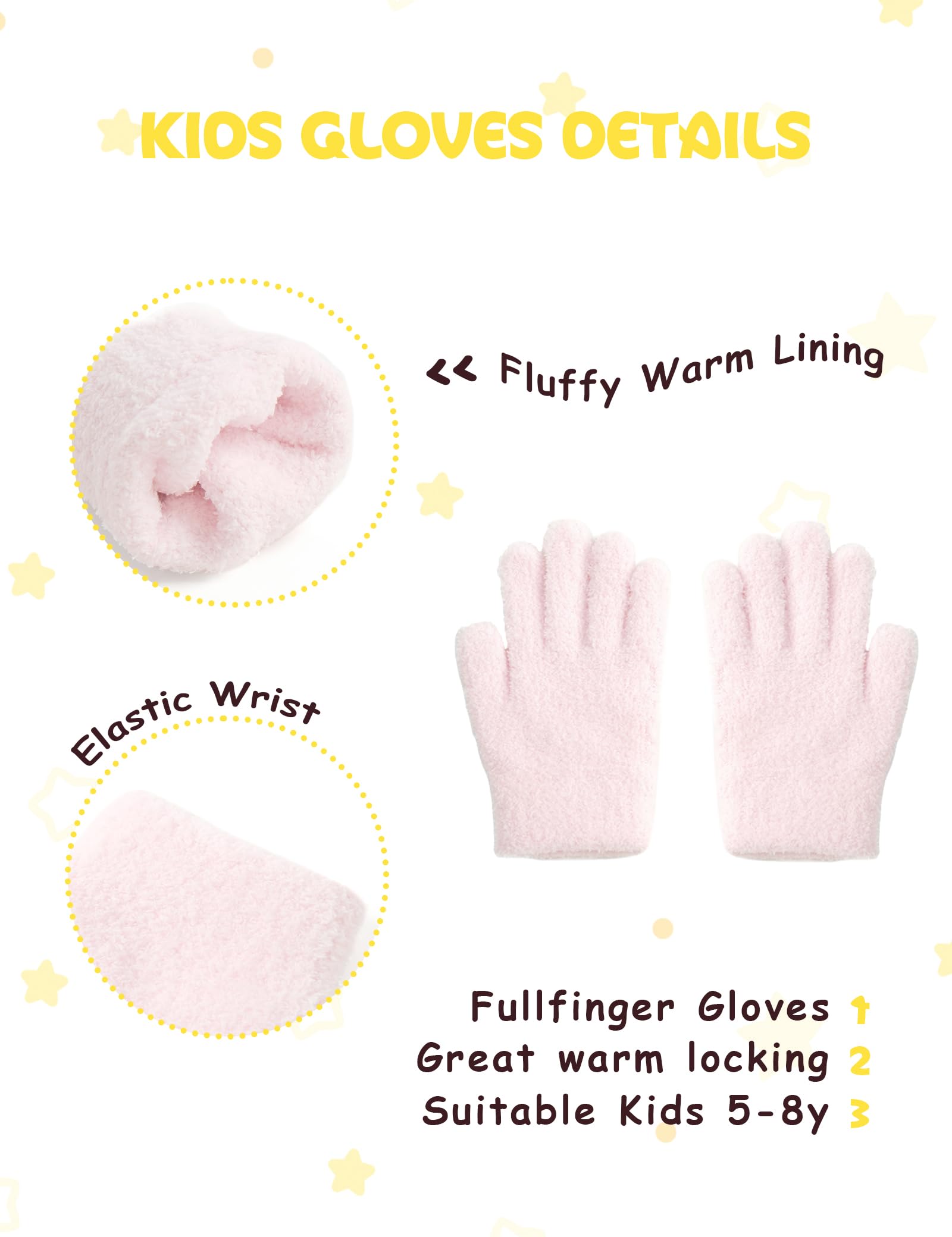 Conjunto de gorro y guantes para niños y niñas, gorro de invierno, calentador de cuello, guantes y manoplas con forro polar para 6-8, 4t, 5t, 4-8