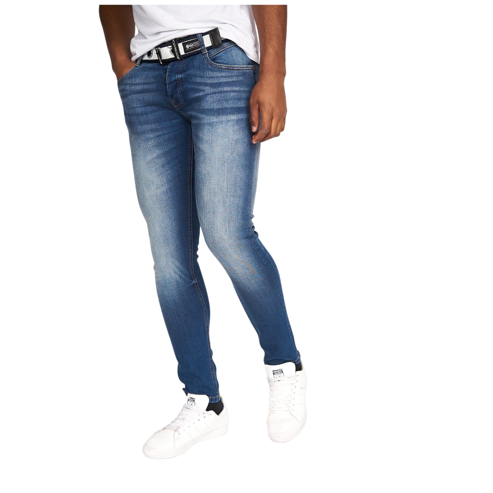Crosshatch Men's Tinted Blue Barbeck Slim Jeans, 30W / 32L