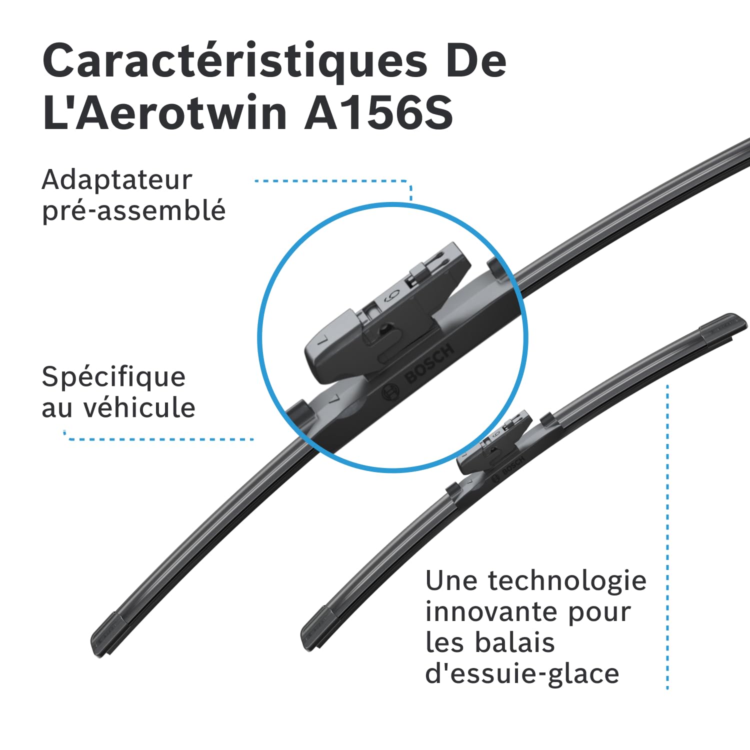 BOSCH Balai d'essuie-glace A156S 3397014156 | Compatible avec: LEXUS NX, SUBARU FORESTER, IMPREZA Schrägheck, XV, TOYOTA C-HR, C-HR VAN