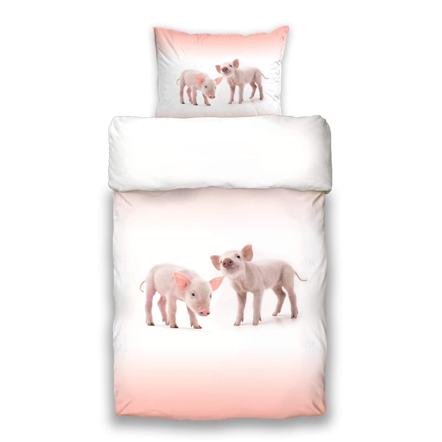 Bettwäsche Piggy Rosa Ferkel Schwein Hausschwein Schweinchen Sau Renforcé, Größe:135 cm x 200 cm