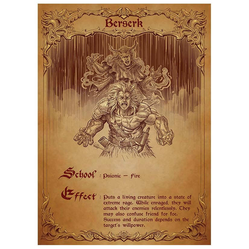 Fantasy North - Berserk - Spell Scrolls I - 100 Textured Matte TCG Card  Sleeves - Fits Magic MTG Commander Pokemon and Other Card Games