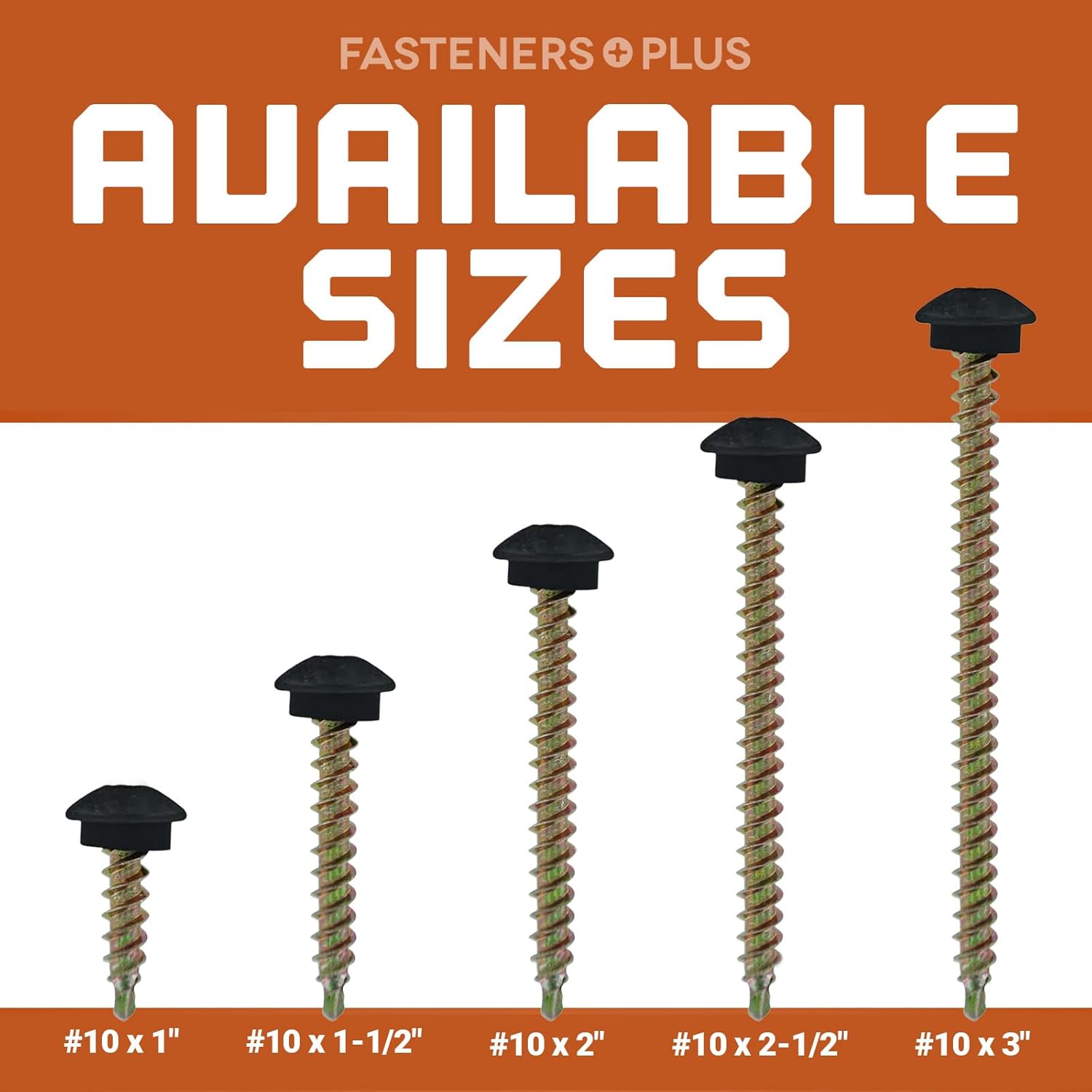 Fasteners Plus ST Fastening Eclipse Steelbinder Metal to Metal #12-14 x 3/4" Self-Drilling Brown Screws with EPDM Rubber Washer, 250-Count - Designed for Roofing and Siding Panels