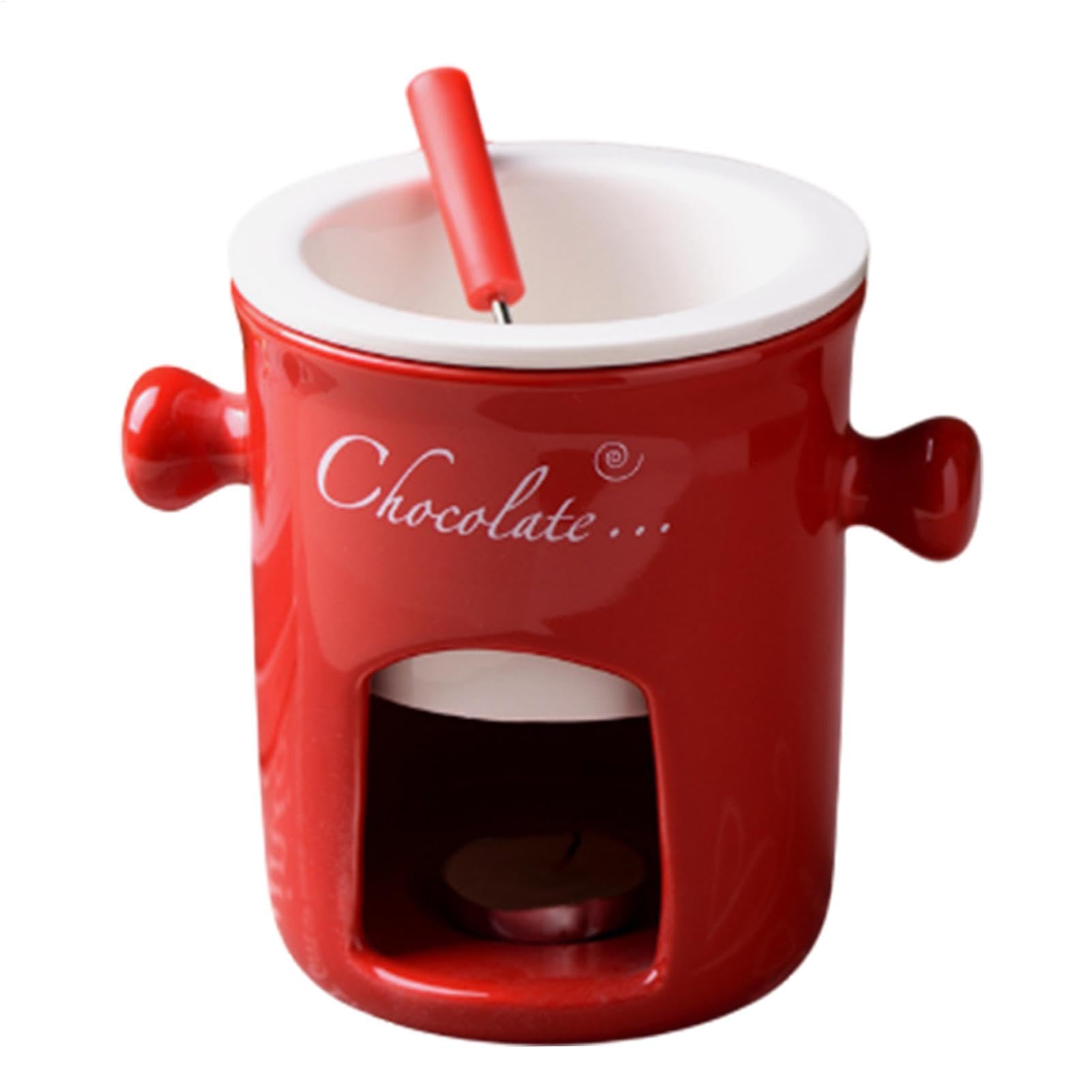 Set per fonduta di cioccolato, ciotola in ceramica, forchette, pentola a fusione, set per fonduta di cioccolato, fonduta di cioccolato, fonduta di formaggio