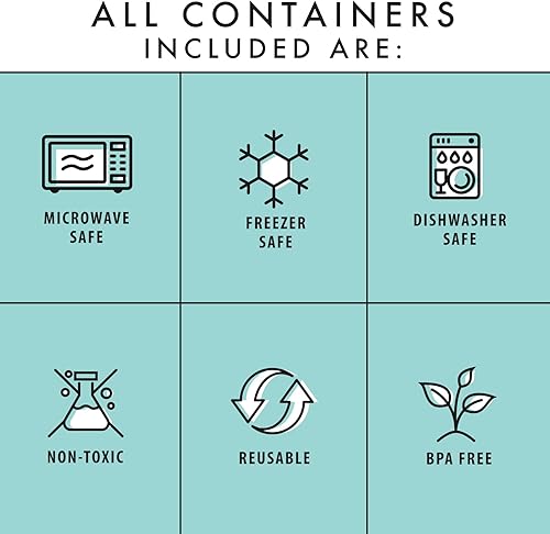 Miniatura 6 de Fit + Fresh - Juego de aperitivos de 12 taza, recipientes para condimentos y aderezos para ensaladas, recipientes de almuerzo reutilizables y a