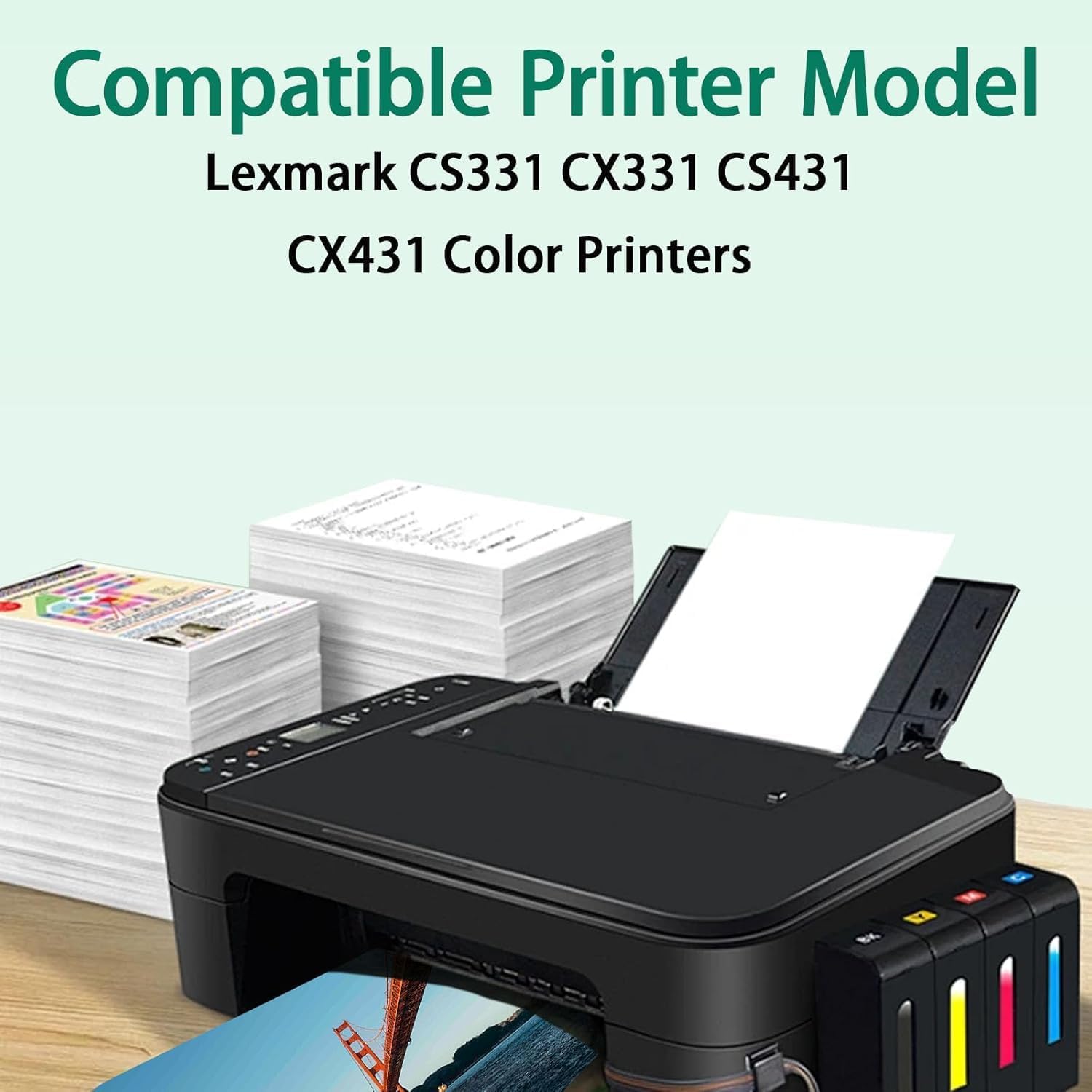20N10K0 CS331 CX331 Black Toner Cartridge Replacement for CS331 CX331 CS431 CX431 Color Printers(1 Pack with Chip)
