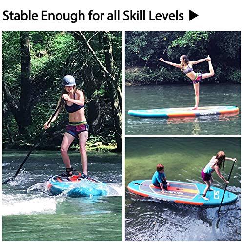 Swonder Premium Inflatable Stand Up Paddle Board, Ultra Durable & Steady, 11'6" Long 32" Wide 6" Thick, Full SUP Pack with Adjustable Paddle, Backpack, Leash, and Pump for Youth & Adult