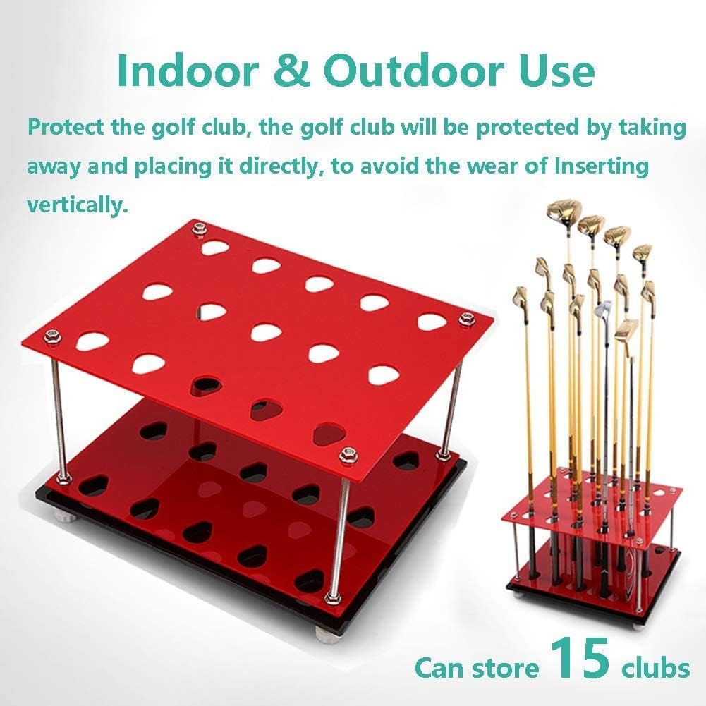 Katzowen Acrylic Golf Club Organizers Display Stand 15 Putter Holder, Golf Clubs Shelf Organizer Equipment Storage Rack