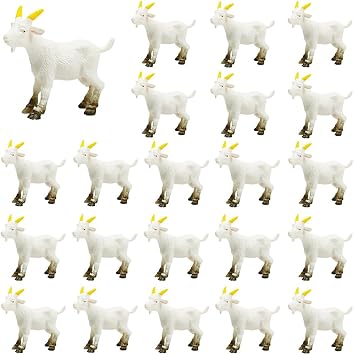 30 Pcs Miniature Goat Figurines Easter Cake Toppers, Mini Sheep Figurines DIY Craft Plant Pot Fairy Garden Landscape Decor Ornament