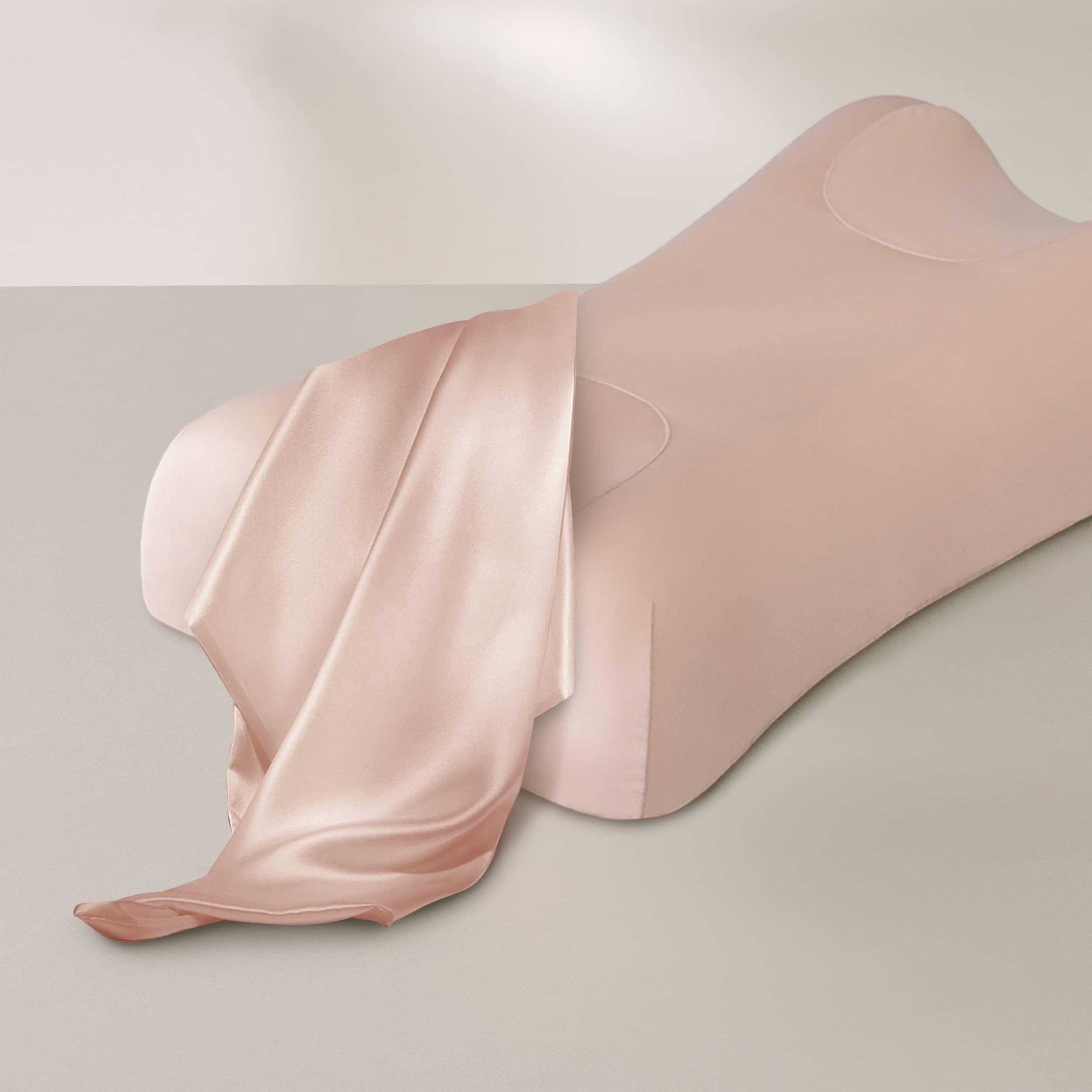 Omnia Natural Silk Pillowcase for Hair and Skin Fits Unique Shape of Sleep&Glow Omnia Pillow – 19mm Grade 6A Mulberry Silk (Rose Smoke)