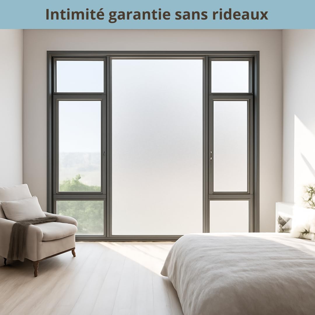 Film pour vitres, Beaucoup DE Grandes Tailles (Opaque, 120 x 200 cm), Opaque, Autocollant, satiné, Privacy, sans Colle, Protection UV, sans résidus, Application Facile, adhérence Statique