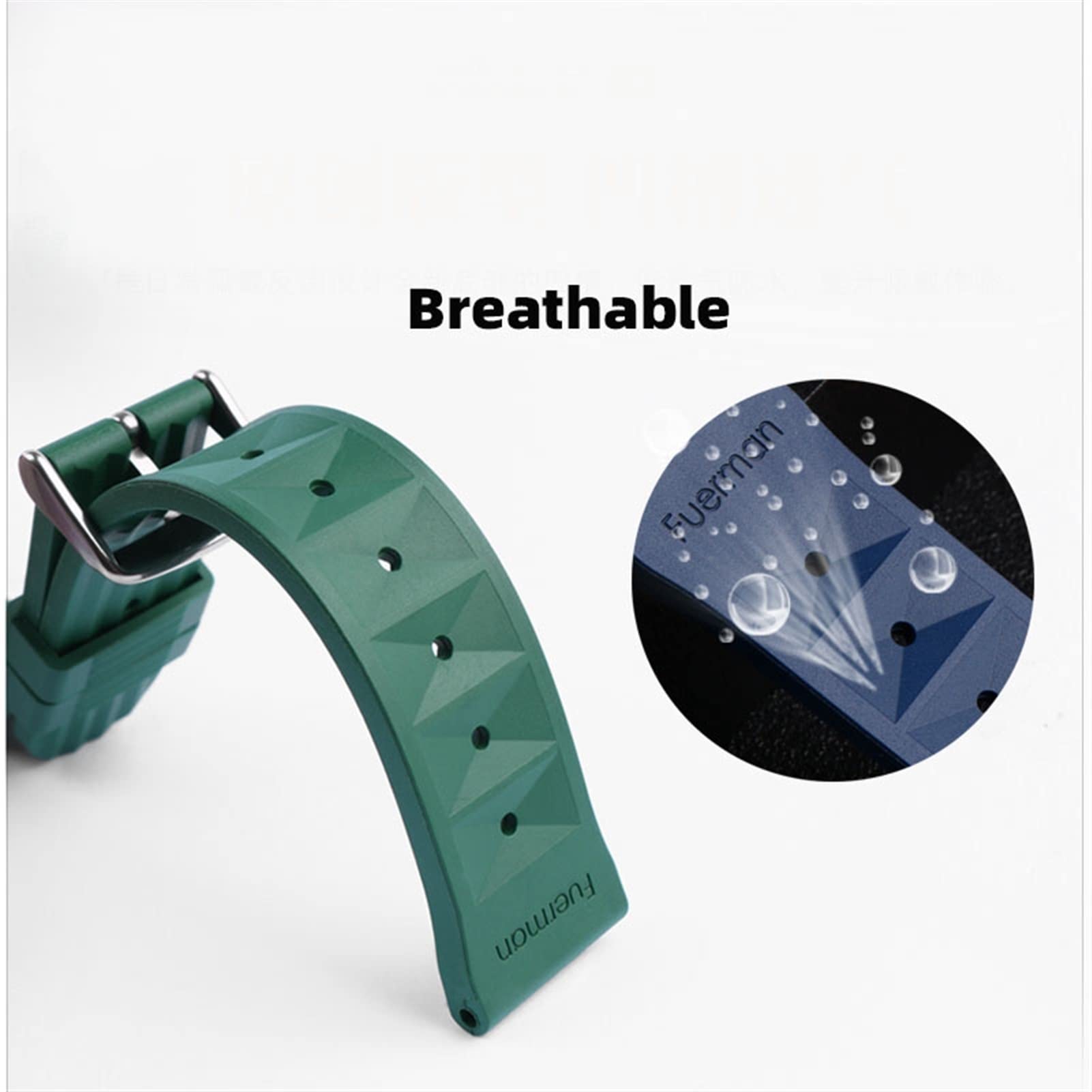 AMSOH - Correa de goma para reloj S-eiko 007 Gear S2 S3 Hua wei Watch2 Pro, correa de repuesto de silicona para buceo deportivo