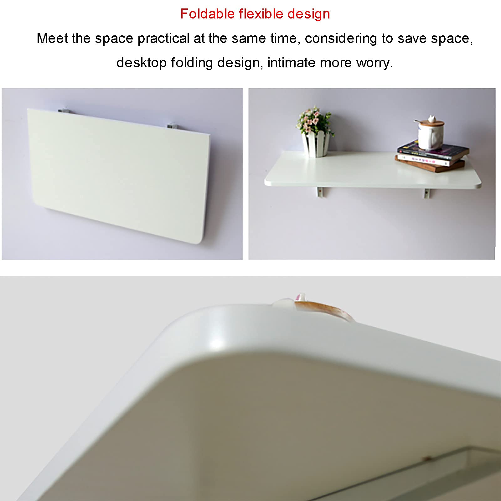 Escritorio de Pared, Mesa de Escritorio Plegable de Pared Mesa de Comedor pequeña Plegable Mesa de Comedor de Madera Maciza Mesa de Grano de Madera Mesa Plegable de Pared Mesa de p