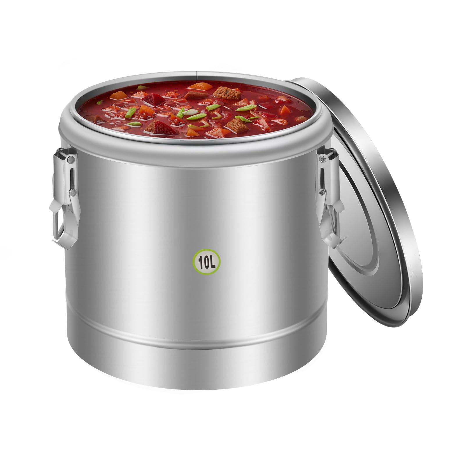 Serbatoio isolante in acciaio inox da 10 litri, sigillato isolato, con coperchio, porta zuppa isolata, per 12 ore, freddo e caldo per mense scolastiche, hotel e ristoranti