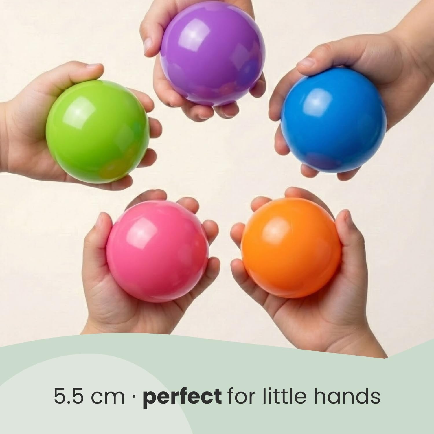 LittleTom 50 ma?ych plastikowych kulek Ø 5,5 cm ?rednicy dla dzieci namiot do zabawy balanowa | zabawa dla dzieci maluchów niemowl?t | wielokolorowe mieszane kolory ró?owy fioletowy pomara?czowy niebieski zielony | sprawdzona jako??