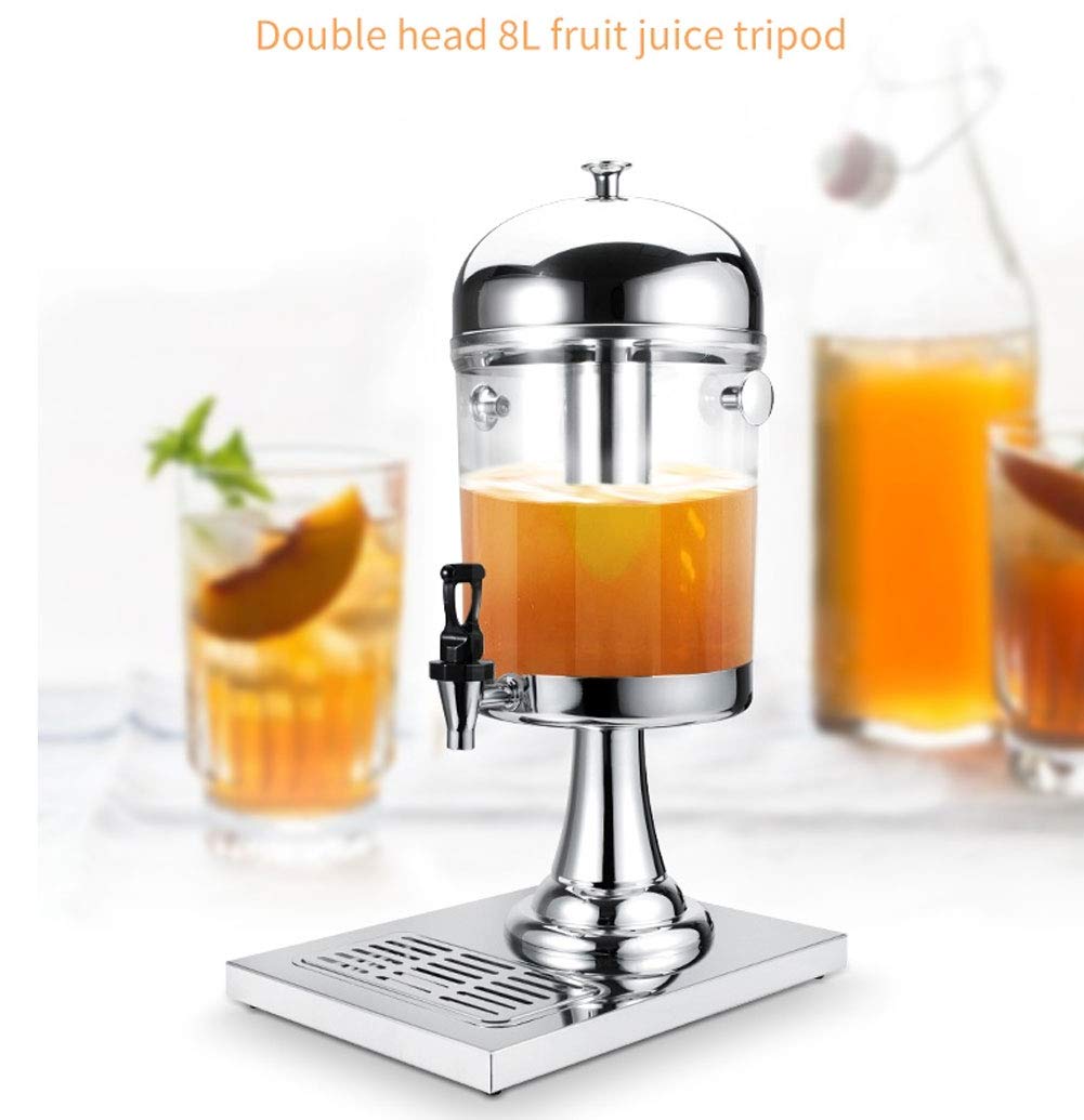 Dispensador de jugos, dispensador de bebidas, recipiente para servir bebidas frías, cócteles, ponche de agua refrigerada, refrescos de acero inoxidable, barra de desayuno buffet