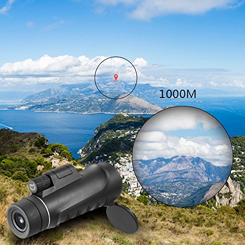 DECDEAL Telescópio de escopo monocular multi-revestido portátil com suporte para smartphone 10x42 co