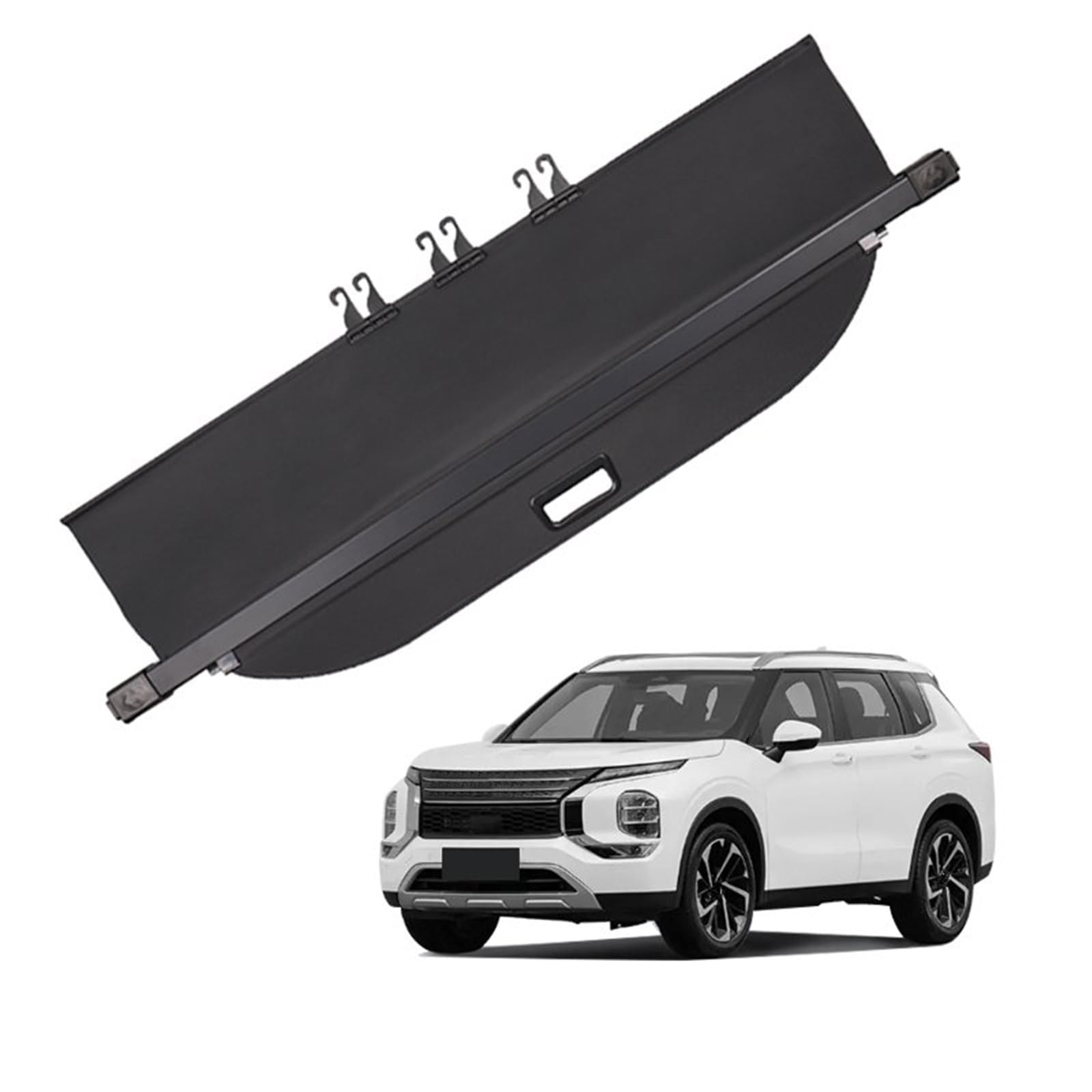 Versenkbare Trunk Cargo Abdeckung Für Mitsubishi Für Outlander 2023 + Paket Rack Schild Privatsphäre Auto Dekorative Zubehör Gepäckraumabdeckung