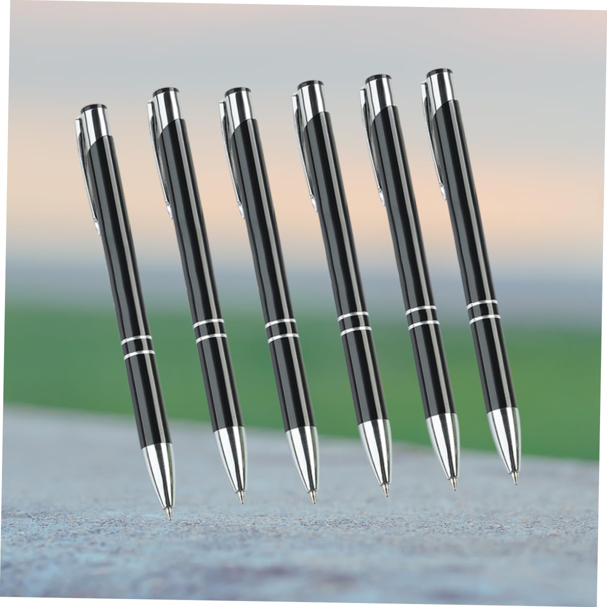 Ciieeo 3 Set Penna A Sfera Inchiostro Metallo Punta Fine Penne Nere Retrattili Scuola Ufficio Clip 6 Pezzi * 3