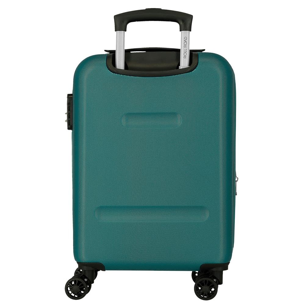 Roll Road Flex - Valigia da cabina verde, 35 x 55 x 20 cm, rigida, 2,5 kg, chiusura a combinazione laterale, in ABS, 2,5 kg, 33 l, estensibile, bagaglio a mano, Verde, Taglia unica, Valigia cabina