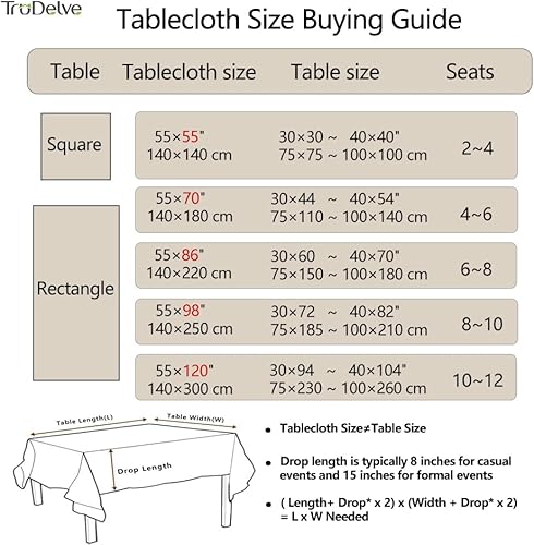 Miniatura 7 de TruDelve Mantel rectangular de lino de algodón, mantel de arpillera gris, mantel rústico de granja para mesa de comedor (55 x 86 pulgadas, 2 lino)