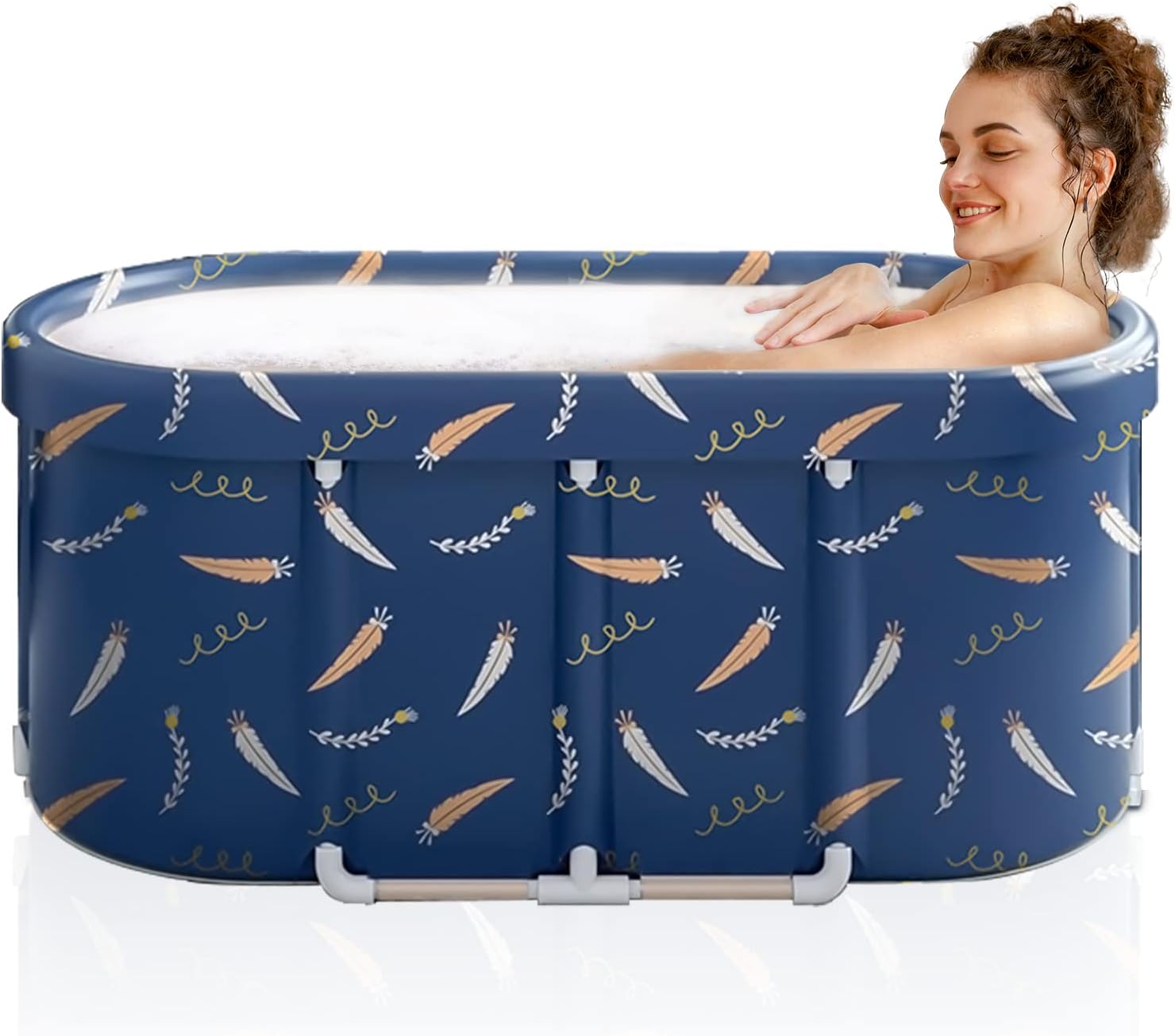 Portable Foldable Bathtub, Separate Family Bathroom SPA Tub, Soaking