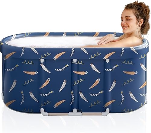 LERGNA Bañera portátil, bañera independiente plegable, bañera japonesa de remojo, bañera de ducha, bañera de spa plegable para adultos, niños y