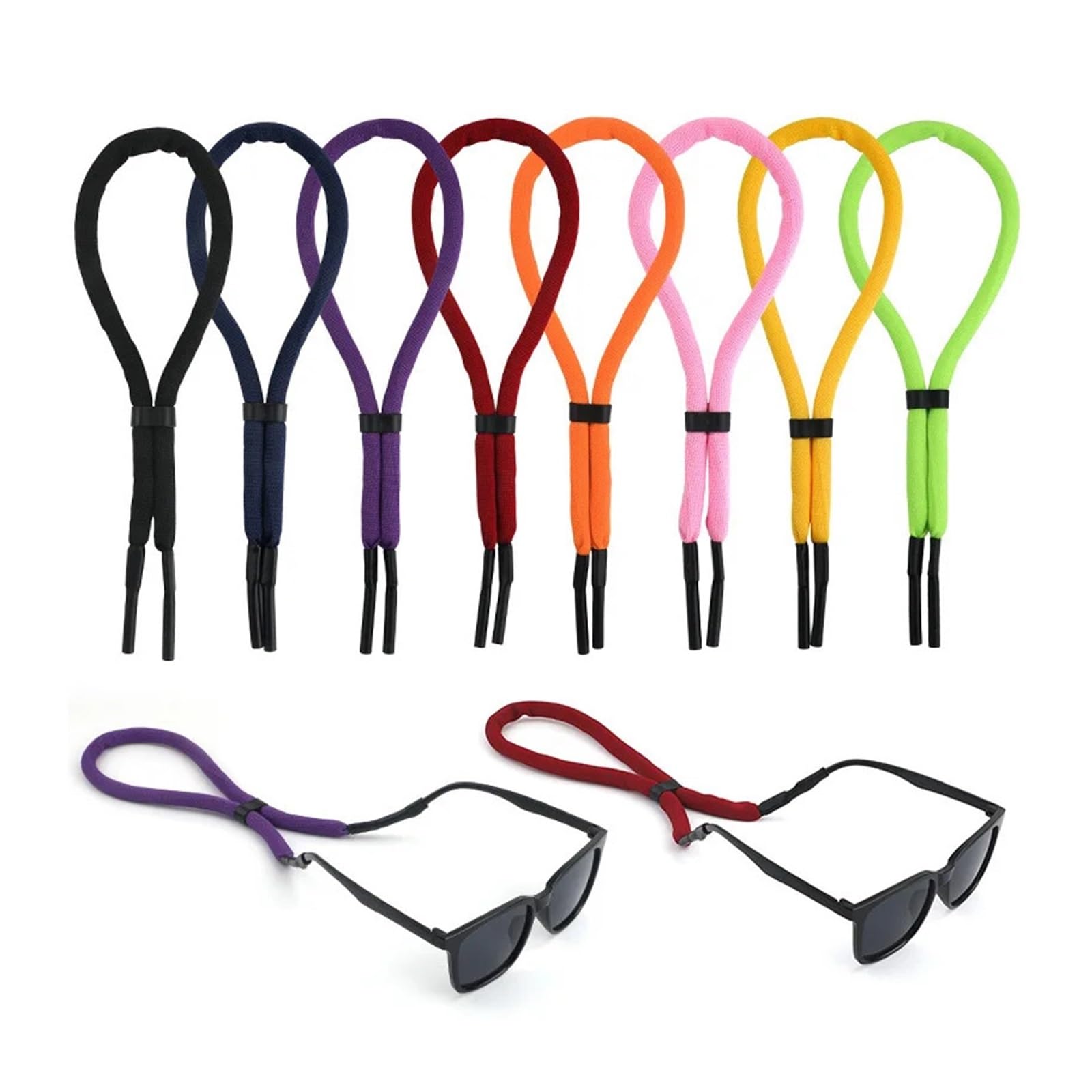 8pcs Floating Sports Glasses Strap Holder Per Occhiali | Anti Slip Glasses Cord Rope Adjustable Outdoor Water Eyeglasses Women Chain Retainer